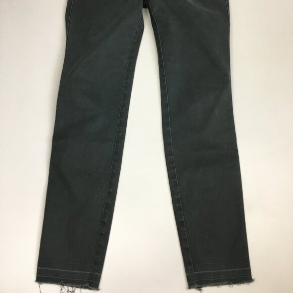 LAFAYETTE 148 New York Green/Gray MERCER Released Hem 5 Pocket Logo Button Jeans - Picture 6 of 10